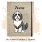 Preview: Dokumentenhülle für die Hunderasse Bearded Collie grau